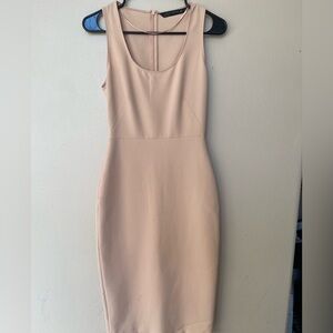 Zara Woman Beige/ light pink body con dress size xs
